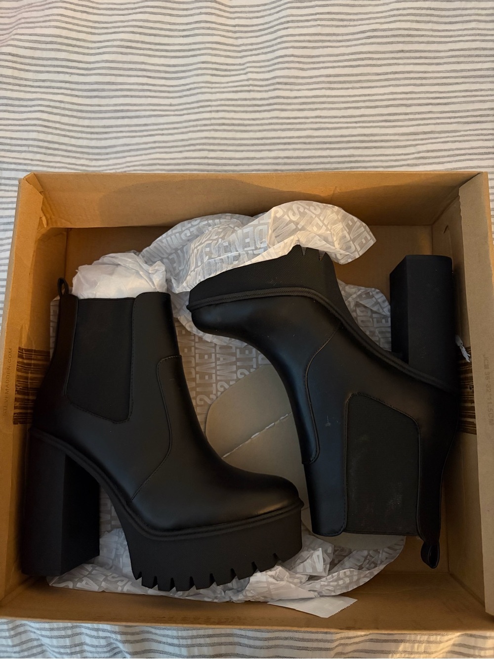 Steve Madden Platform Ankle Boots - Black